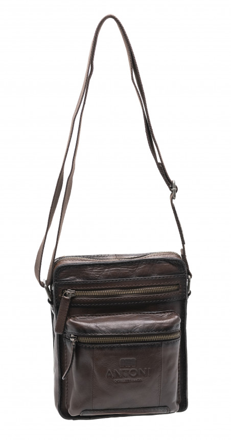 Bandolera de piel color marrón de NNANTONI