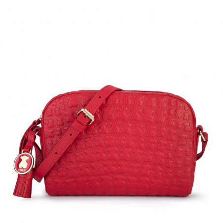 Bandolera Sherton de piel rojo de Tous