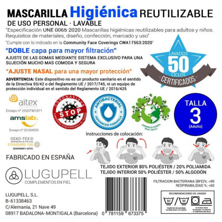 Mascarilla Lugupell Lisa Negro