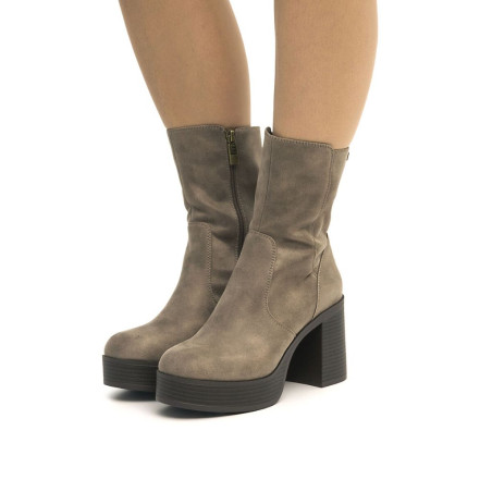 Botines de Tacón Taupe Sixties Mustang