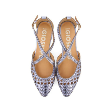 Bailarinas Color Azul con Trenzados...