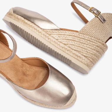 Alpargatas Mujer Pala-Talón en Piel...