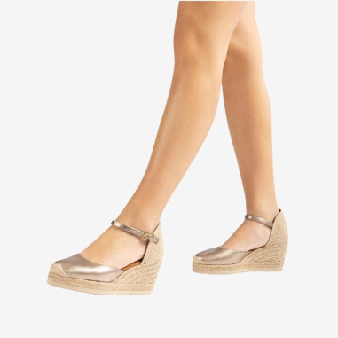 Alpargatas Mujer Pala-Talón en Piel...