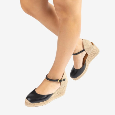 Alpargatas Mujer Pala-Talón en Piel...