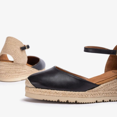 Alpargatas Mujer de Cuña Baja Negro Unisa