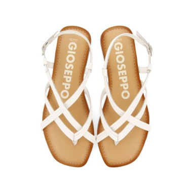 Sandalias Mujer de Piel Blancas de Tiras Cruzadas Funare Gioseppo