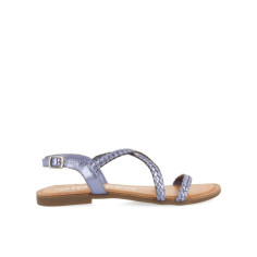 Sandalias de Mujer Azul Metalizado de Piel Trenzada Capaci Gioseppo