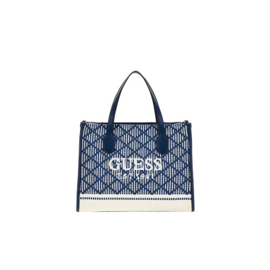 Bolso Guess de Mano Silvana Trenzado Azul