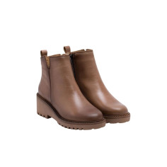 Botines Porronet  de Piel con Cuña Taupe Letha 2