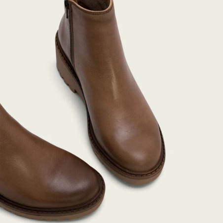 Botines Porronet de Piel con Cuña Taupe Letha