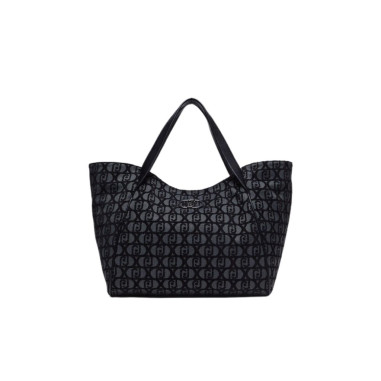 Liu Jo Bolsos Tote Jacquard Negro Logotipo