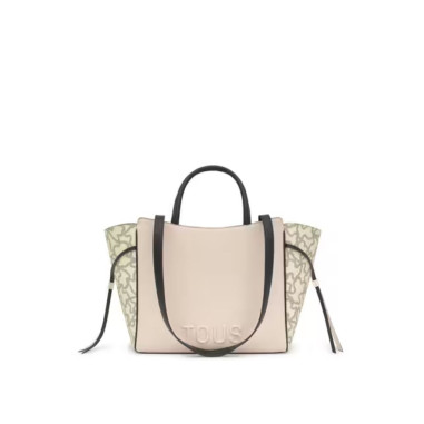 Bolso Tous City Mediano Beige y Negro Kaos Icon