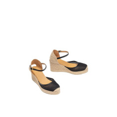 Alpargatas con Rejilla y Piel Negro Unisa 2