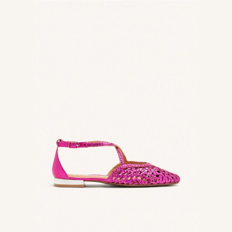 Bailarinas de Piel Fucsia con Trenzados Leskovic Gioseppo