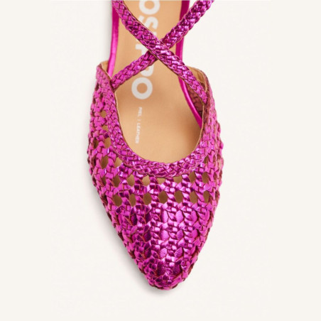 Bailarinas de Piel Fucsia con Trenzados Leskovic Gioseppo