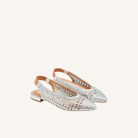 Bailarinas Trenzadas de Piel Plata Guatavita Gioseppo