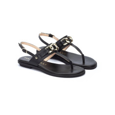 Sandalia Plana con Detalle Metálico Mazzini Negro Martinelli 2