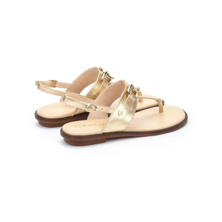 Sandalia Plana con Detalle Metálico Mazzini Gold Martinelli