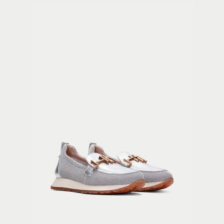 Mocasín Sport Kansas Blanco-Plata Hispanitas