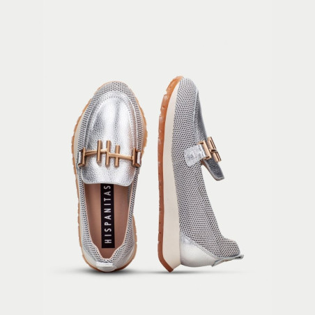 Mocasín Sport Kansas Blanco-Plata Hispanitas