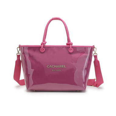 Bolso Maxi Shopper Cacharel Vinilo Magenta