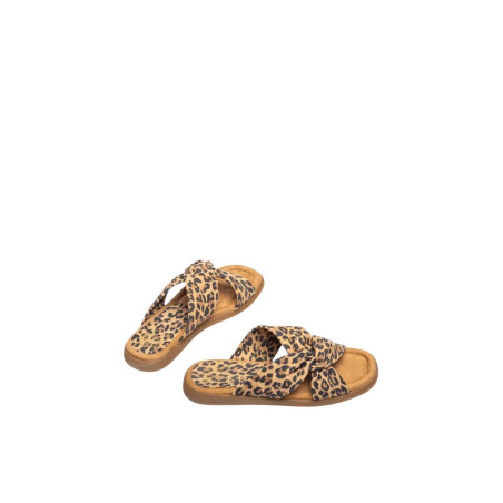 Sandalia Plana Tiras Cruzadas Animal Print Unisa