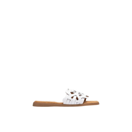 Sandalia Plana Pala Geométrica Blanco Unisa