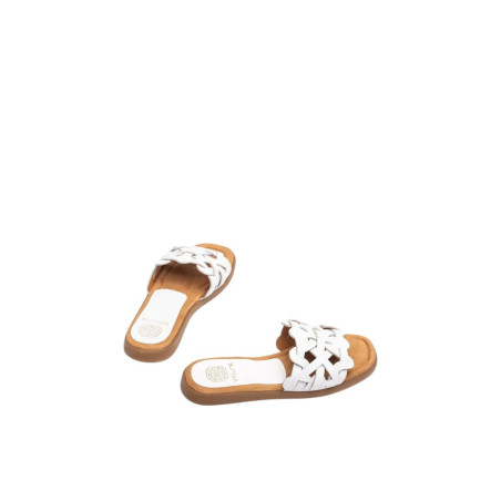 Sandalia Plana Pala Geométrica Blanco Unisa