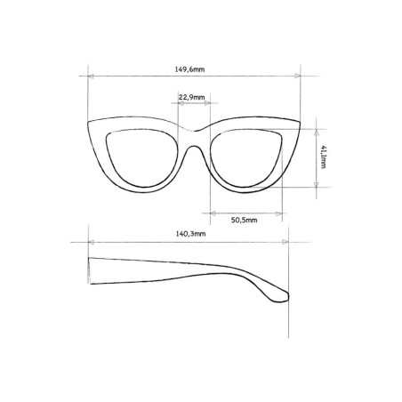 Gafas de Sol Okkia Claudia Big Cat Eye Habana Rosa