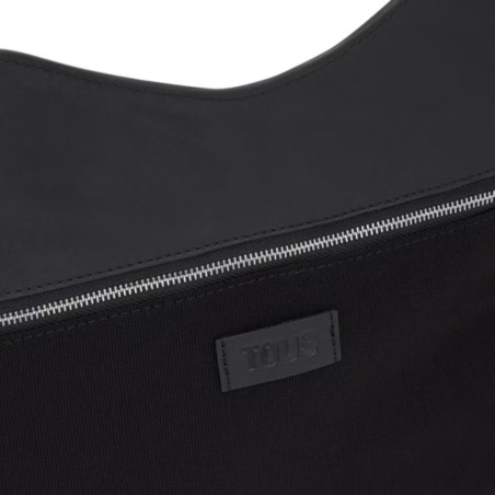 Bolso Tous Capazo Mediano Flecos de Piel Negro Manifesto
