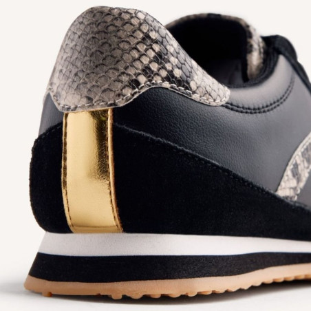 Zapatillas Piel Serpiente Gladwin Negro Gioseppo