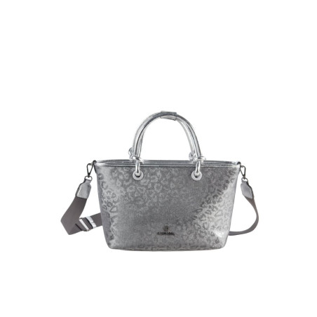 Shopper Cacharel Doble Compartimento Print Plata