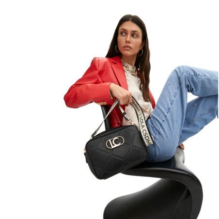 Bolso Lola Casademunt Bandolera Rombos Negro
