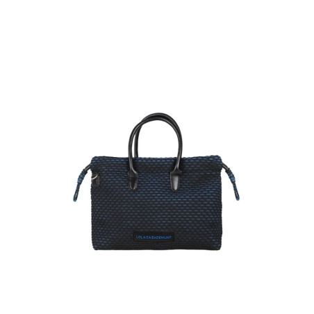 Bolso Lola Casademunt Bandolera Tejido Rejilla Interior Azul