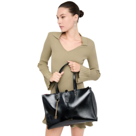 Liu Jo Bolso Tote Grande Brillante Negro