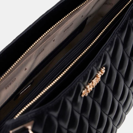 Bolso Guess Shopper Valla Pespunteado Negro