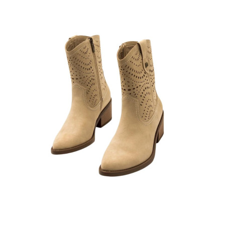 Botines de Tacón Tanubis Beige Mustang