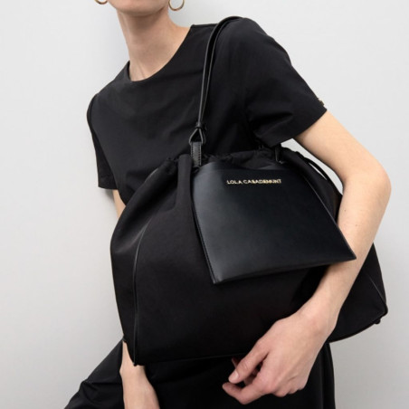 Bolso Lola Casademunt Shopper Nylon Negro