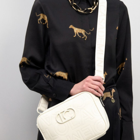 Bolso Lola Casademunt Bandolera Pespuntes Monograma Crudo