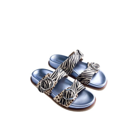 Sandalias Gioseppo Bio Piel Estampado Animal Carney Azul