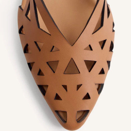 Zapatos Gioseppo Tacón Destalonados Piel Calada Rothbury Camel