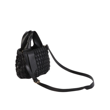 Bolso Lola Casademunt Trenzado Detalle en Lazo Negro