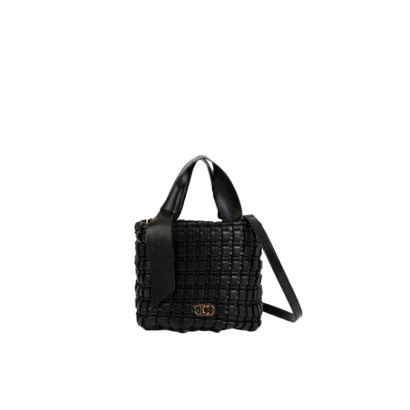 Bolso Lola Casademunt Trenzado Detalle en Lazo Negro