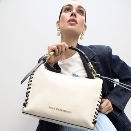 Bolso Lola Casademunt Detalle Trenzado a Contraste