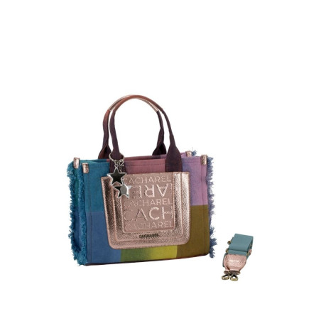 Bolso Cacharel Shopper Denim Multicolor Charm Estrellas Mediano