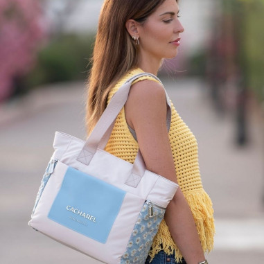 Bolso Cacharel Maxi Shopper Nylon Beig