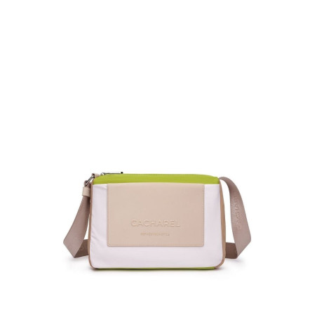 Bolso Cacharel Bandolera Nylon Ultra Ligero Tres Compartimentos Beig