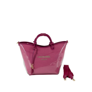 Bolso Tote Cacharel Vinilo Magenta